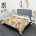 thumbnail image 3 of Designart 'Retro Handdrawn Poppies IV' Mid-Century Modern Duvet Cover Set, 3 of 4