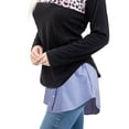 thumbnail image 2 of Spencer 1PC Shirt Extenders for Women, Mini Skirt Adjustable Layering Fake Top Lower Sweep Shirt Half Length for Sweater Sweatshirt Jacket Coat (M, Blue-White stripes), 2 of 8