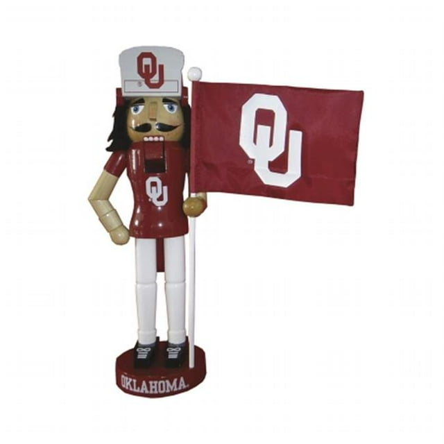 Santas Workshop OKS092 12 in. Oklahoma Mascot & Flag Nutcracker