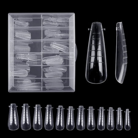 Fake Nails Poly Extension Gel Dual Nail Form Coffin Nails Full Cover 120 SWP WA