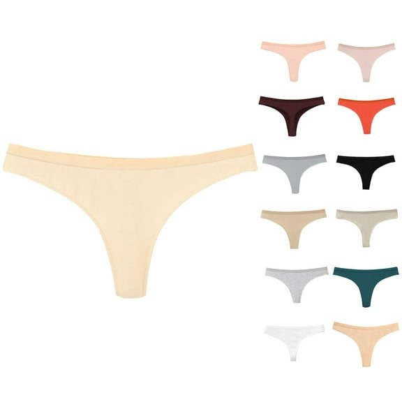 Ashirexll Womens Cotton Underwear, High Waisted Underwear for Women, Fashion High Waist Solid Breathable Thong Underwear