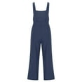 thumbnail image 5 of Womens Jumpsuits womens short jumpsuit Women's Casual Solid Color Pocket Side Buckle Loose Wide Leg Jumpsuit, 5 of 6