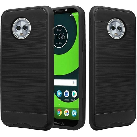 GSA Simplistic Metallic Brushed Hybrid Case For Motorola Moto G6 Plus - Black