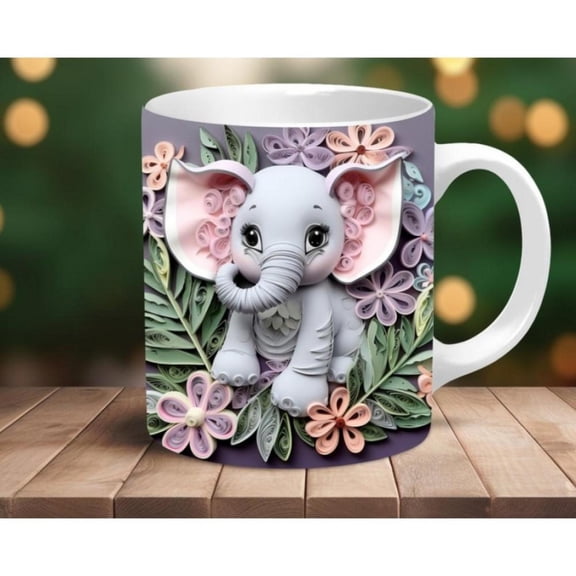 3D Coffee Mug 3D Mug Elephant Lover Mug Christmas Idea Elephant Mug Men Women Cute Mug