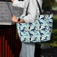 thumbnail image 7 of Kdxio Penguins Whales for Beach Bag for Women Large Beach Tote Bag Waterproof Sandproof Swim Bag with Zipper Pockets Beach Vacation Travel, 7 of 7
