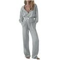 thumbnail image 2 of Ashirexll Two Piece Sets for Women, Outfits for Women, Two Piece OutLong Sleeve Crewneck Pullover and Jogger Pants Sweatsuit Set, 2 of 7