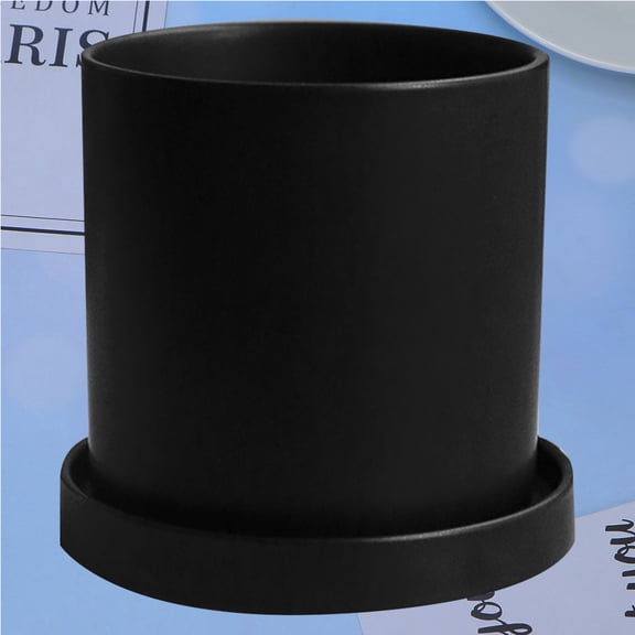 WRISTBIQUE Garden Ornament Ceramic Pots Black 1 Set