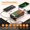 thumbnail image 6 of Solar Power Bank 20000mAh, PD15W Fast Charging Solar Charger with 4 Built-in Cables & Wireless Charging, Portable Solar Charger for Cell Phone, Solar Battery Pack for Camping (Orange), 6 of 9
