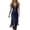 a-5Navy2, variant on Womens Solid Color U Neck Sleeveless Midi Dress With Front Zipper Fringe Hem Bodycon Fit For Festival Casual Summer Outings Leisure Dress