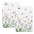 thumbnail image 2 of Botanical Kitchen Towels Set of 2, Blue Pink Daisy Floral Watercolor White Absorbent Dish Towels for Kitchen, Microfiber Hand Towel, Quick Drying Tea Towel for Cleaning Decorative Dishcloths, 2 of 7