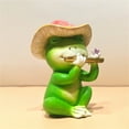 thumbnail image 5 of nvzhuang Cute Band Frog Statue Resin Animals Garden Figurine Outdoor Sculpture for Lawn Patio Decor, 5 of 9