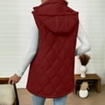 thumbnail image 3 of qucoqpe Long Puffer Vest Women Casual Sleeveless Zip Front Hooded Quilted Jackets Coat, 3 of 6
