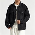 thumbnail image 5 of Hvogkswy Vintage Washed Jean Jacket Men Long Sleeve Button Denim Jackets Lightweight Work Jean Jacket Coat with Pockets, 5 of 7
