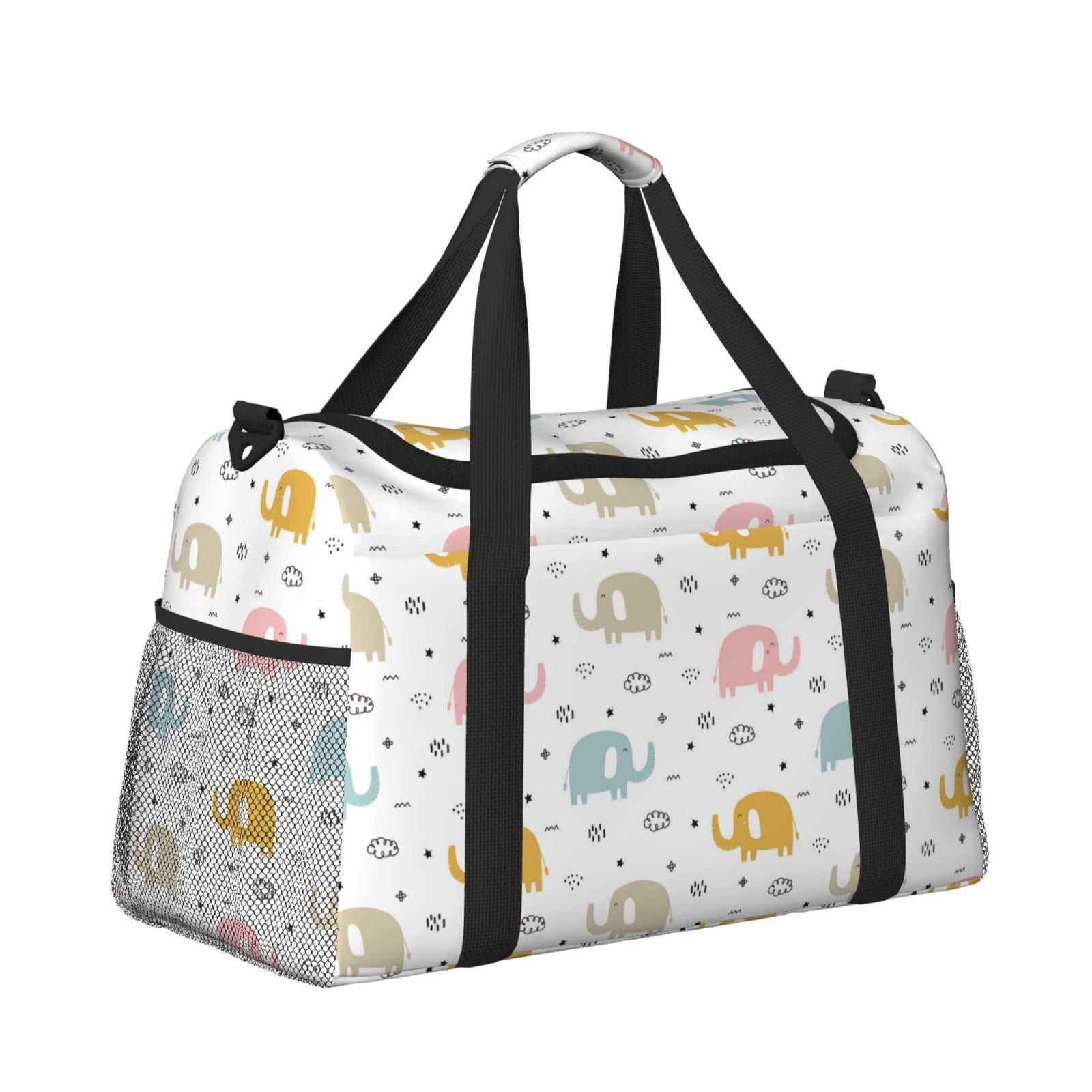 Fuzoiu Little Elephant Print Travel Duffle Bag,Carry On Tote Bags,Duffel Bag,Sport Gym Bag, Hospital Bag for Labor and Delivery, Overnight Bag,Luggage Bag