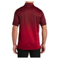 thumbnail image 2 of Yellow Rooster Mens Ombre Heather Polo Deep Red/ Black L, 2 of 8