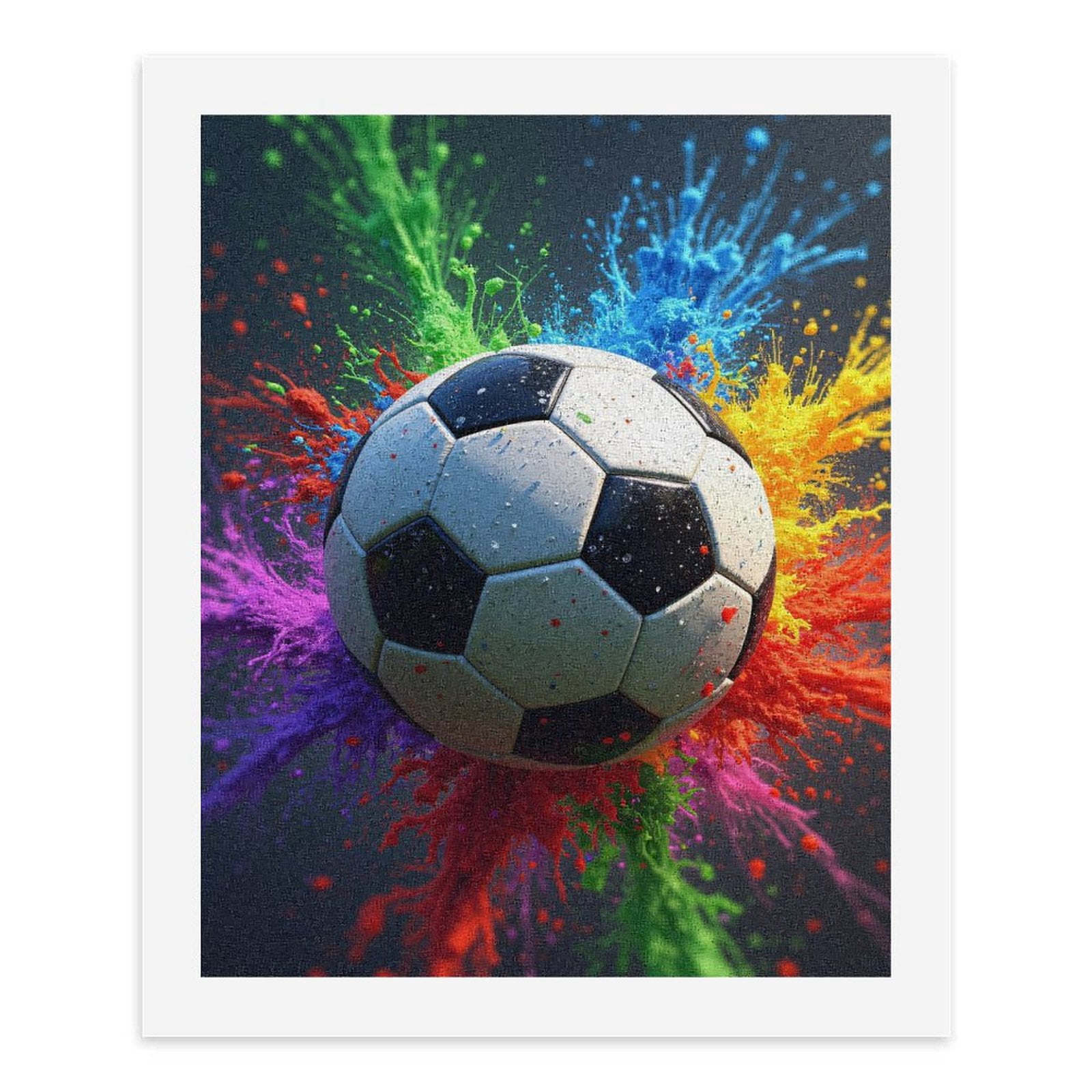 Paint By Numbers Kit for Adults Beginner - DIY Colorful Soccer Explosion Art Canvas Painting Kits for Adults, Frameless Paint By Number for Adults for Home Wall Decor 16x20 Inch