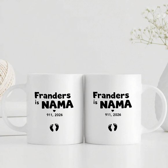 One Piece of 11Oz Ceramic Coffee Mugs, Featuring Frers Is NAMA, 911, 2026 with Footprints - White Coffee And Tea Cups with Handles - Perfect Gift for Christmas, Easter, Birthdays, And Weddings