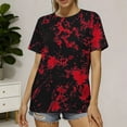 thumbnail image 3 of AKOEE Tie Dye T-Shirts Womens Oversized Fit Summer Crewneck Short Sleeve Tops Loose Casual Workout Tees (L, Wine), 3 of 8