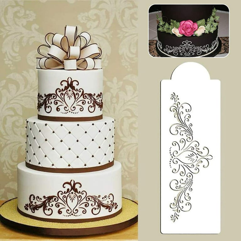 6Pcs Cake Stencils Peony Flower Strawberry Shape Wedding Cake Template —  CHIMIYA