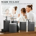 thumbnail image 2 of 6-Piece Bathroom Set Grey - Stone Textured Resin Bathroom Organizer with Soap Dispenser, Toothbrush Holder, Vanity Tray, Tumbler & Cotton Swab Jars for Small Spaces, 2 of 16