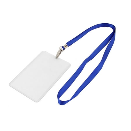 Unique Bargains Plastic Vertical Style Blue Neck Strap Photo Company Position Badge Card