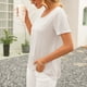 thumbnail image 4 of Camiseta de mujer Sexy Backless Hollow Manga corta Cuello redondo Top suelto, Blanco, XL Kearding AP001243-04, 4 of 7
