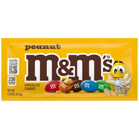 Pack of 4 M&M'S Peanut Milk Chocolate Candy - 1.74 oz - Package may vary