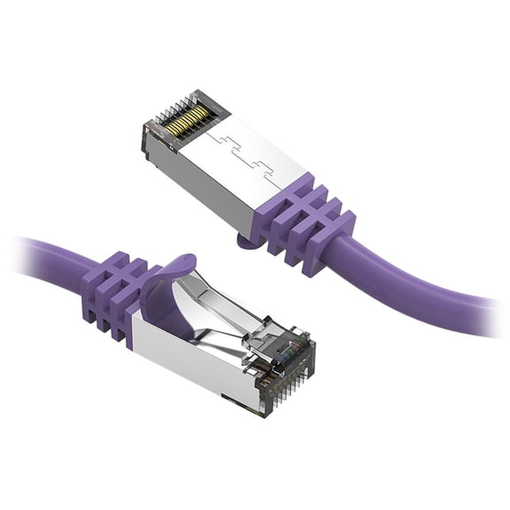 Nippon Labs Cat8 RJ45 4ft Ethernet Patch Internet Network LAN Cable, In/Outdoor, 26AWG, Shielded Latest 40Gbps 2000MHz, Weatherproof S/ftP -in Wall, Outdoor for Gaming/Router/Modem/PC/Switch (Purple)