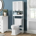 thumbnail image 6 of Evideco Miami Over-the-Toilet Cabinet with Dual Doors and Open Shelf, White Finish, 6 of 10