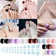 thumbnail image 2 of 144PCS Reusable Press On Toenails Short Square Fake Toe Nails 6 Colors Glossy False Toenails with Nail Glue and Tools for Women and Girls, 2 of 9