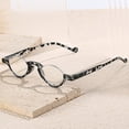 thumbnail image 4 of 4 Pairs of Blue Light Blocking Half Rimless Black Tortoiseshell Reading Glasses 2.00 for Women Men Half Moon Fashion Spring Hinge plastic Readers +2.00 Strength, 4 of 7