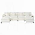 thumbnail image 6 of Living Room's 4-Seater Modular Sectional Sofa - Beige Chenille U Shaped Couch with 2 Movable Ottomans - Extra Deep Seat (29.92") - DIY Combination for Versatility, 6 of 19