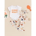 thumbnail image 4 of Aojekbee Baby Girls Summer 3PCS Sets Short Sleeve Romper Tops Chicken Print Flared Pants Headband Sets, 4 of 10