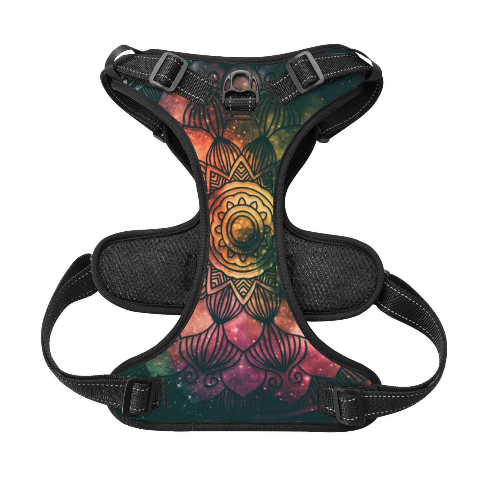 Kdxio Mandala Print No Pull Dog Harness Adjustable Reflective Oxford Easy Control Medium Large Dog Harness for Training and Everyday-Large