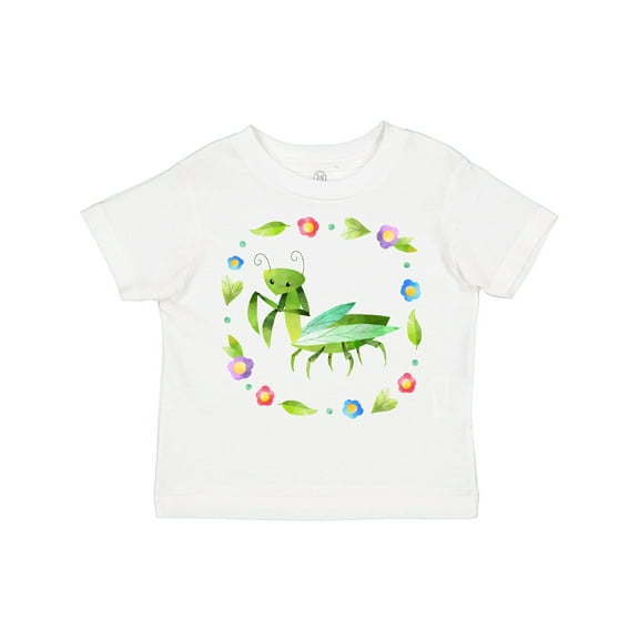 Inktastic Praying Mantis with Flowers and Leaves Boys or Girls Toddler T-Shirt