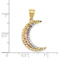 thumbnail image 4 of Auriga Fine Jewelry 14K Two-tone w/White Rhodium Diamond-cut Moon Pendant for Women, 4 of 6