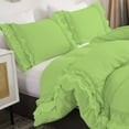 thumbnail image 2 of D.N.G. BEDDINGS Luxurious 3 Piece Double Ruffle Duvet Cover With Zipper Closure, 100% Egyptian Cotton, 800 Thread Cotton Twin/Twin XL Size Sage Solid, 2 of 6