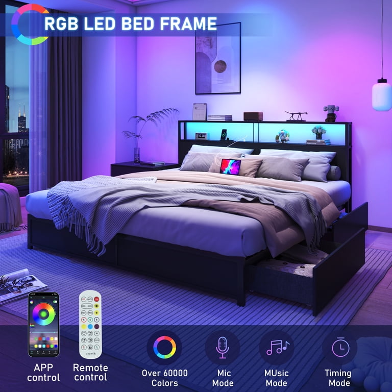 Full Size Metal Platform Bed Frame with Wooden Headboard and with Footboard USB,Charging Station Full Size Metal Platform Bed Frame with Wooden Headboard and with Footboard USB,Charging Station