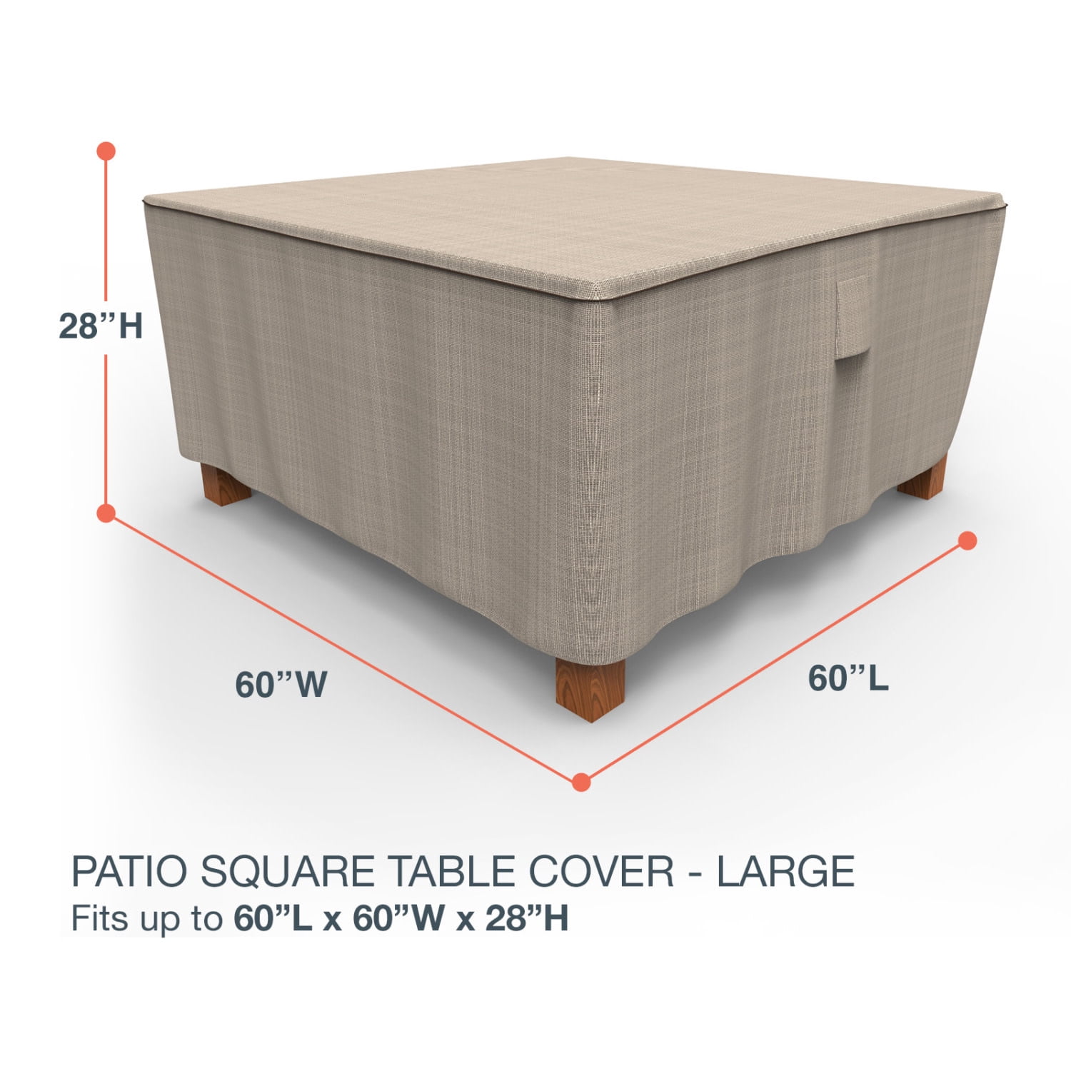 Budge Black Ivory StormBlock™ Mojave Square Patio Table Cover - 58L x 58W x 28H in.