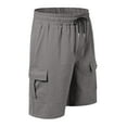 thumbnail image 5 of Pantalones cortos cargo para hombre con cintura elástica: poliéster ligero, bolsillos de almacenamiento, tallas S-XXXL para deportes de verano y ocio, 5 of 5