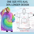 thumbnail image 4 of Oversized Wearable Blanket Hoodie,Colorful Tie Dye Pattern Sherpa Blanket Hoodie with Super Pockets,Super Warm Fuzzy Pullover for Women & Men, 4 of 6