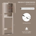 thumbnail image 2 of Aitjunz Over the Toilet Storage Cabinet, Modern Bathroom Organizer with 2 Fluted Doors, Adjustable Shelf and Open Storage Shelf, Freestanding Space Saver Cabinet for Small Bathroom, 2 of 7