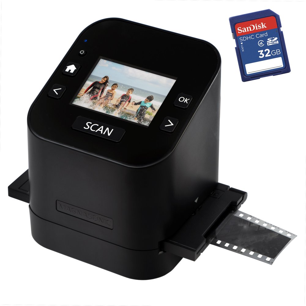 Magnasonic Film & Slide Scanner with Bonus 32GB SD Card