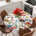 thumbnail image 2 of Colorful Mushroom Table Cloth, Round Fitted Tablecloths with Elastic Edge, Watercolor Spring Floral Summer Botanical Wipeable Waterproof Table Cover for Kitchen Wedding 36-44 Inches, 2 of 4