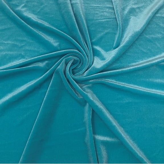 Turquoise Stretch Velvet Solid