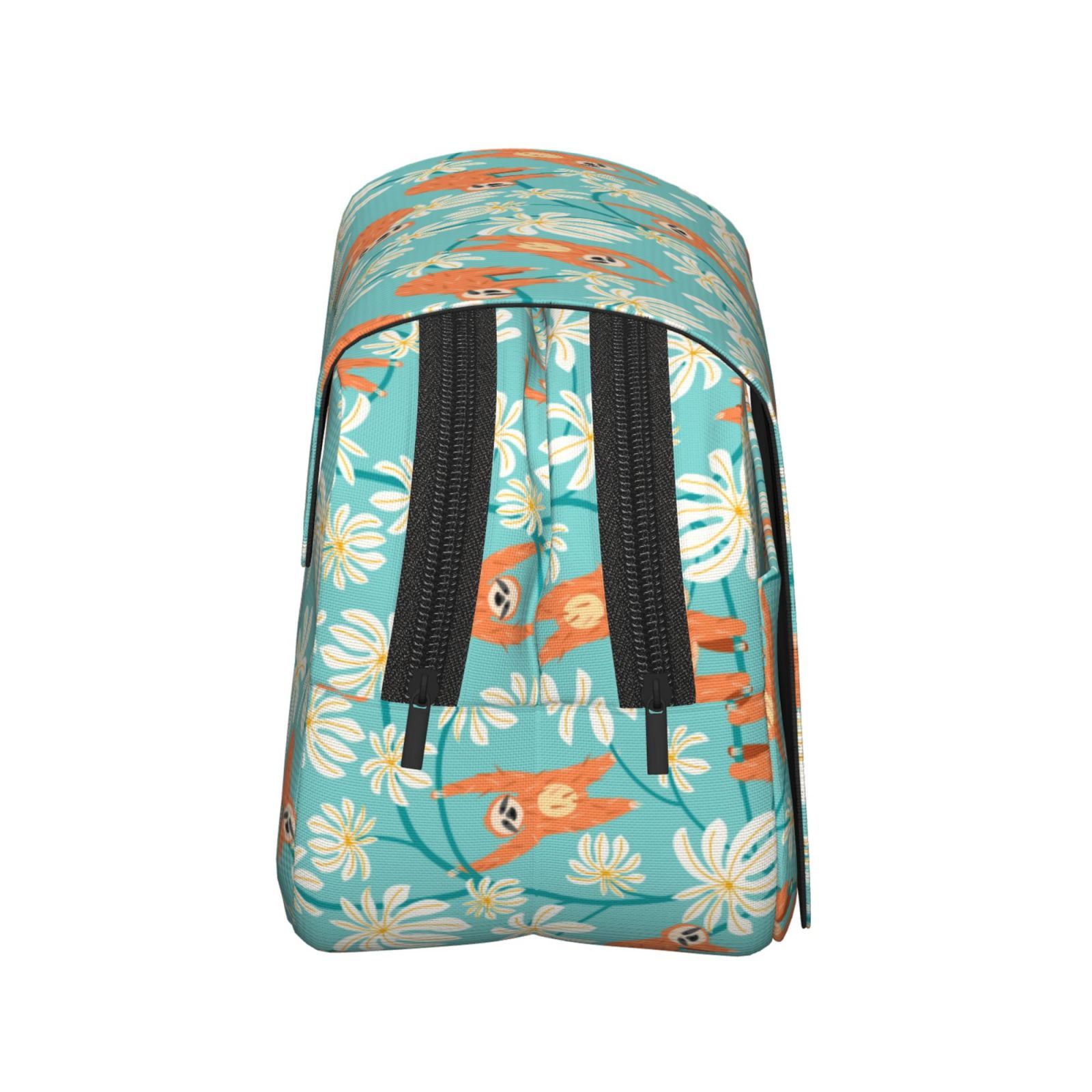 Rateoe Cute Sloth on Floral Tree Pattern Double Clamshell Pen Case, Storage Organizer with Two Zipper Compartments– Holds Up to 50 Pencils & Pens