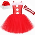 thumbnail image 5 of Vestido con tutú de Papá Noel para niña, disfraz rojo de señora Santa Claus para niña pequeña, ropa de princesa para fiesta de Navidad, 5 of 5