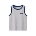 thumbnail image 5 of WPPGONE Kids Boys Active Tank Tops Contrast Ringer Trim Sleeveless Workout Shirts Chest Patch Detail Breathable Summer Gym Tees Casual Sports Basketball Running Clothes Outfits, 5 of 8
