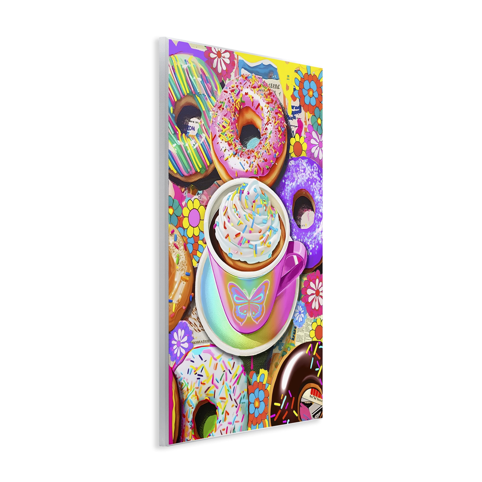 Stupell Industries Pastel Donuts & Coffee Mug Food & Beverage Painting Unframed Art Print Wall Art, 10 x 15