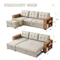 thumbnail image 7 of 84" L-Shape Upholstered Sleeper Sectional Sofa with Storage Chaise & Pull Out Bed,Convertible Corner Couch Bed W/Cabinet Armrests & Removable Back Cushions for Living Room,Office, 7 of 7